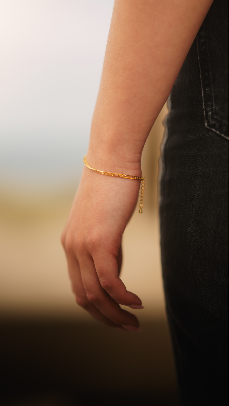 Figaro Armband 3MM (Goud)