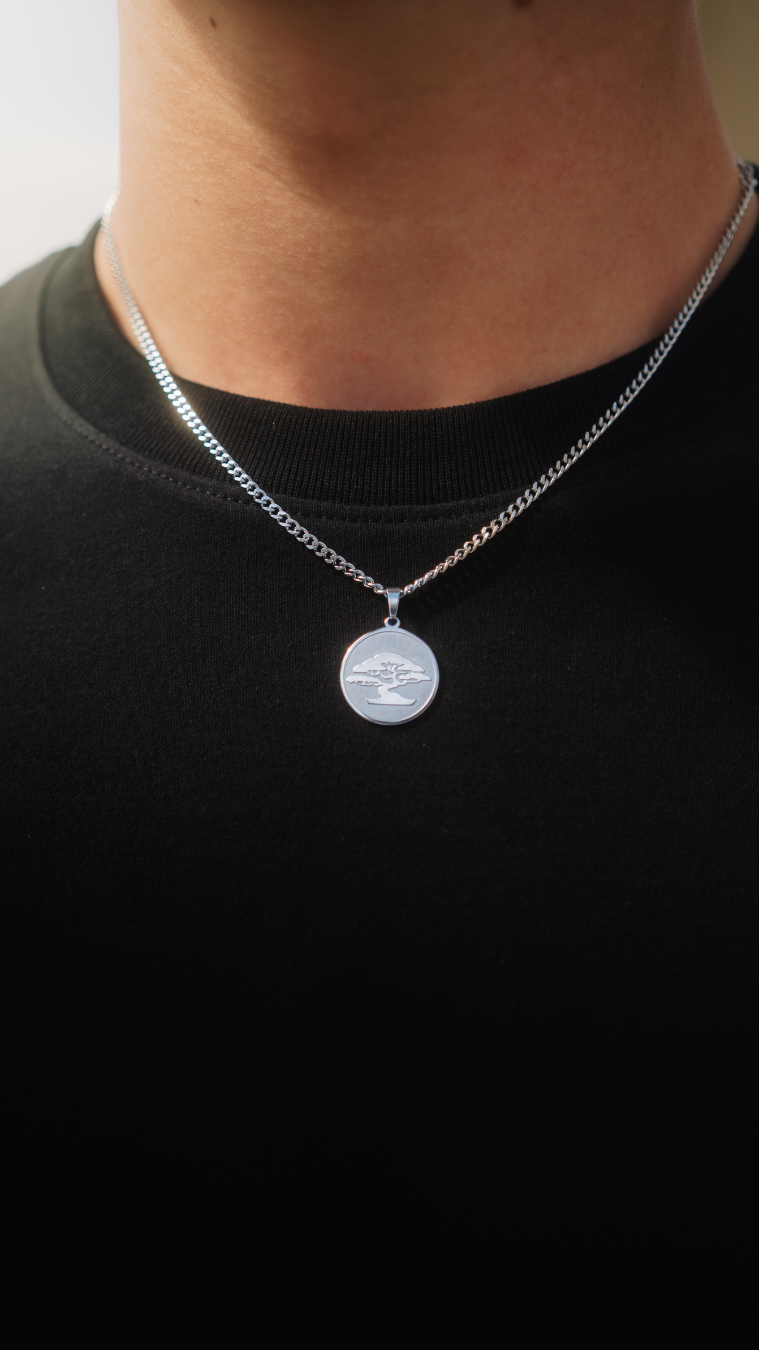 Aurora Ketting + Bedel 3MM (Zilver)
