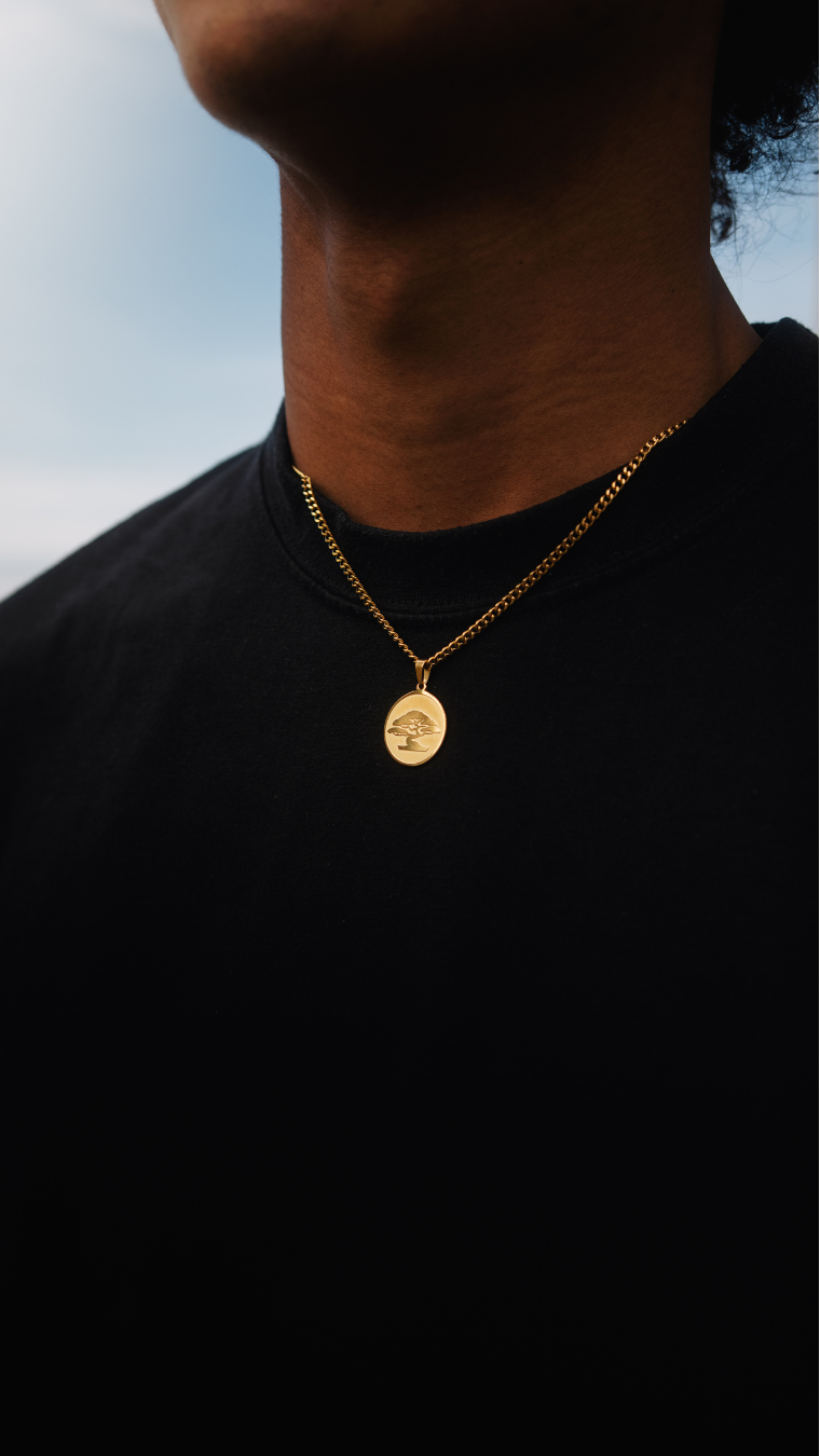 Aurora Ketting + Bedel 3MM (Goud)