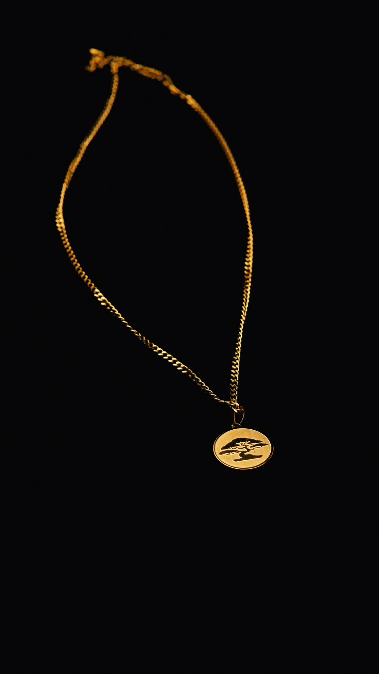 Aurora Ketting + Bedel 3MM (Goud)