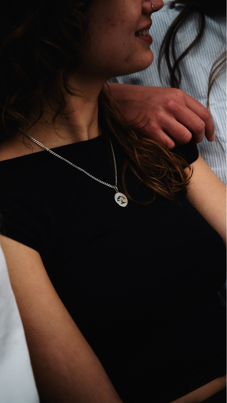 Aurora Ketting + Bedel 3MM (Zilver)